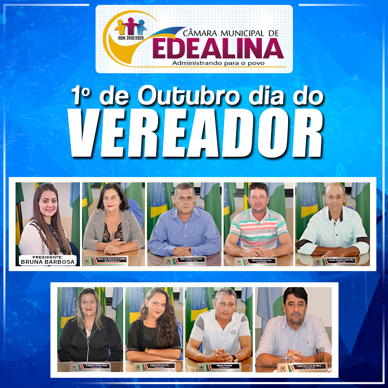 1º DE OUTUBRO DIA DO VEREADOR